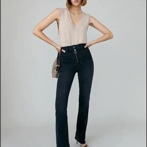 NWT Reformation Peyton Zip Ultra High Rise Bootcut Jeans | Size 27
